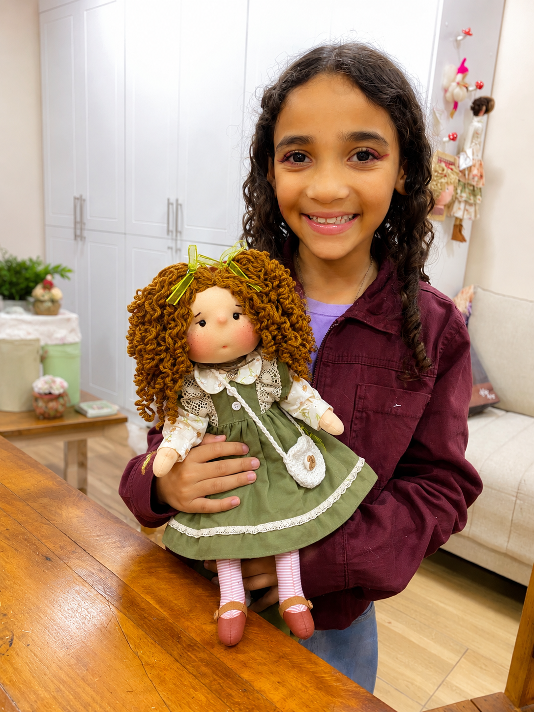 Boneca Megan criada por aluna do curso Bonecas da Vivi