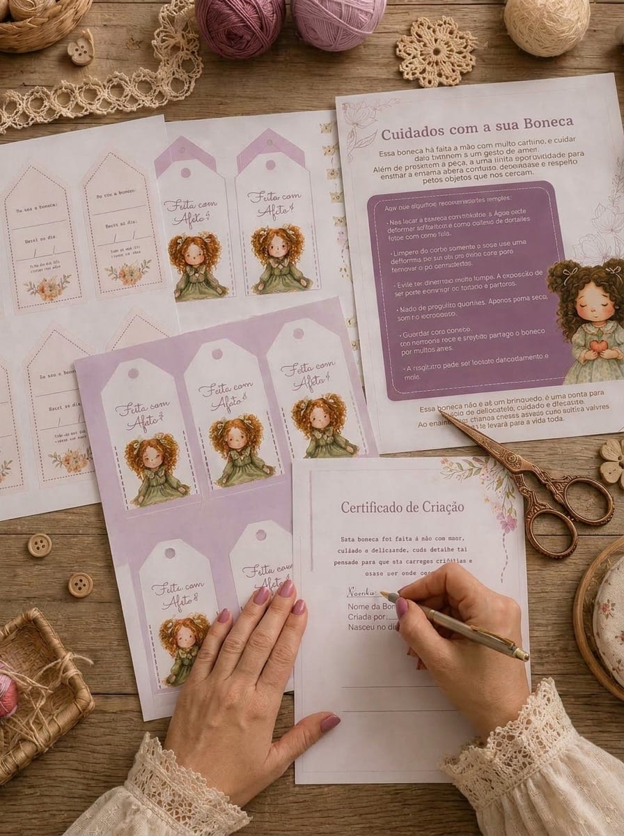 Etiqueta e certificado artesanal incluídos no kit bônus